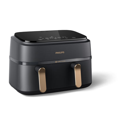 Airfryer PHILIPS NA352/00 Friteuse sans huile double panier Noir/Doré, Série 3000 9L (3+6L)