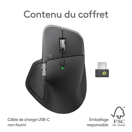 Souris sans fil rechargeable LOGITECH Souris sans fil rechargeable LOGITECH MX Master 4 graphite + 2 mois Adobe