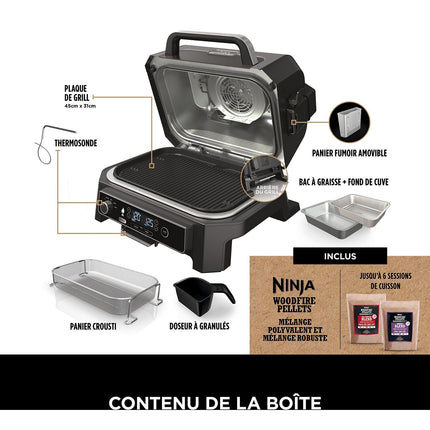 Barbecue électrique NINJA Woodfire OG850EU Pro XL 50x40 cm