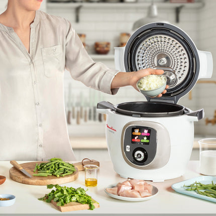 Cookeo MOULINEX CE85BA10 blanc 6 L, 6 modes de cuisson, 180 recettes