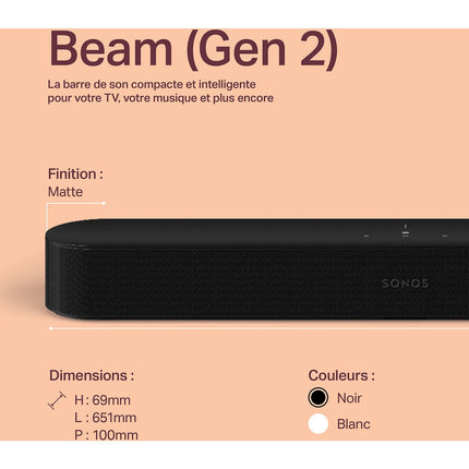 Barre de son SONOS Beam 2