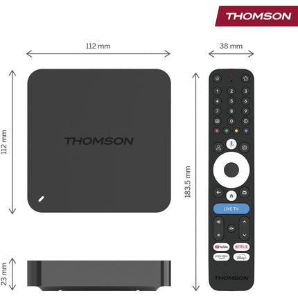 Passerelle multimédia THOMSON 245 Box 4K avec Google TV