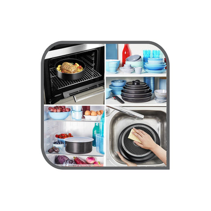 Batterie de cuisine TEFAL Ingenio Easy Cook N Clean Black 4 pcs L1539002