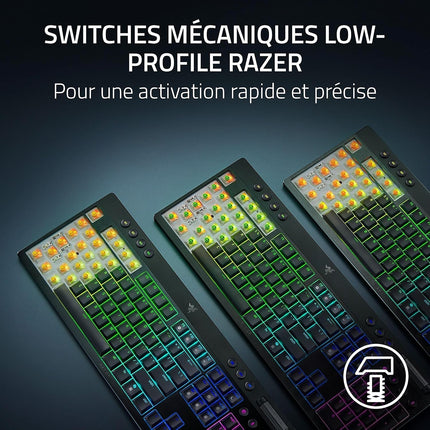Clavier gamer sans fil RAZER BlackWidow V4 Low-profile HyperSpeed Switches Orange