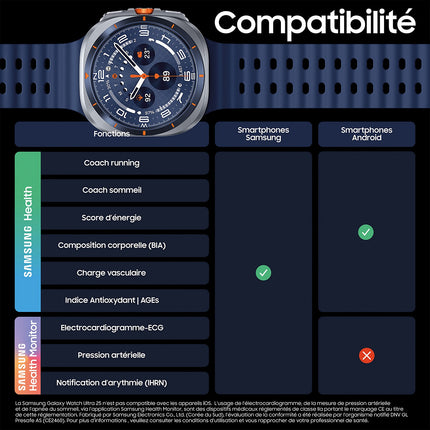 Montre connectée SAMSUNG Galaxy Watch Ultra 2025 Titane