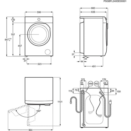Lave linge séchant hublot AEG LWR73A166NV