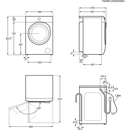 Lave linge séchant hublot ELECTROLUX EW7W4951EB