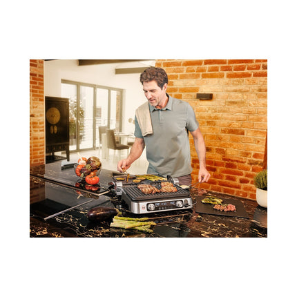 Grille-viande BRAUN CG9160 inox 2 zones de cuissson, plaques amovible, sonde, 37x23 cm