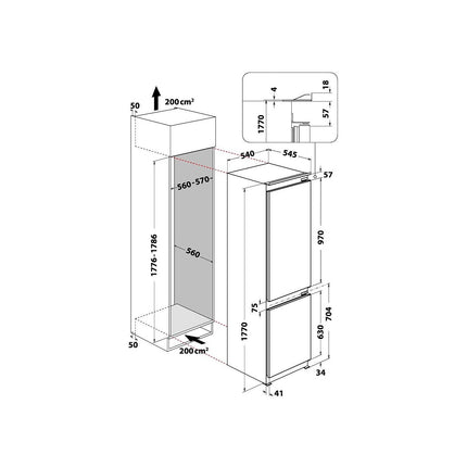 Réfrigérateur combiné encastrable INDESIT INCO18DC03