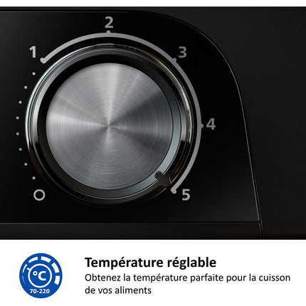 Plancha électrique PHILIPS HD6212/90 couvercle verre à poser, 50x25 cm