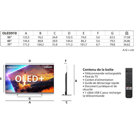 TV OLED PHILIPS 55OLED910 Ambilight 2025 (139cm)