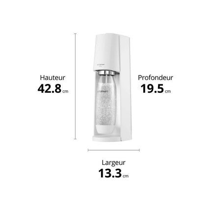 Machine à soda SODASTREAM Terra + 1 Recharge de Gaz 60L + 1 Bouteille de gazéification