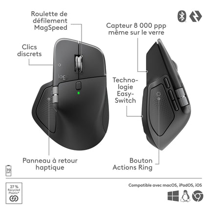 Souris sans fil rechargeable LOGITECH Souris sans fil rechargeable LOGITECH MX Master 4 graphite + 2 mois Adobe