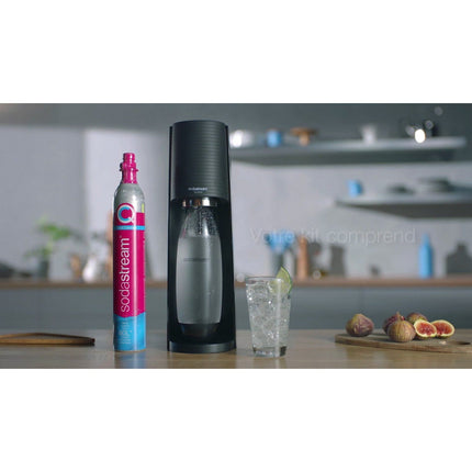 Machine à soda SODASTREAM Terra Noire pack 2 bouteilles + 1 recharge