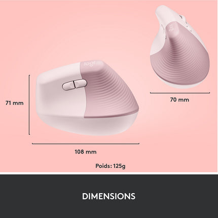 Souris sans fil LOGITECH Lift Ergonomique Silencieuse Graphite