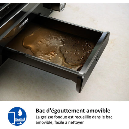 Plancha électrique PHILIPS HD6212/90 couvercle verre à poser, 50x25 cm