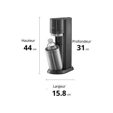 Machine à soda SODASTREAM DUO Noire Pack 2 carafes + 2 bouteilles