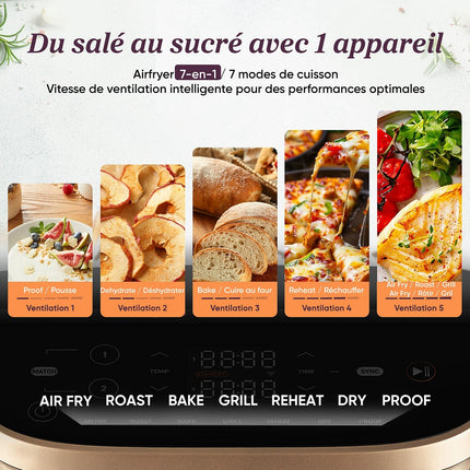 Friteuse sans huile COSORI KOSP0040EUN Turbo Tower Pro Smart, 10,8 L, panier céramique