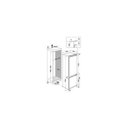 Réfrigérateur combiné encastrable WHIRLPOOL WHC20D021B2 6ème Sens 193cm