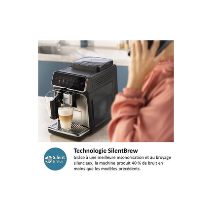 Expresso Broyeur PHILIPS LatteGo SilentBrew EP5547/90