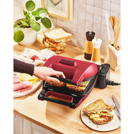 Croque, gaufrier, gaufrette LAGRANGE Premium Gaufres Rouge Mat - Spatule