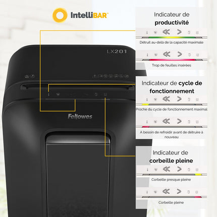 Destructeur FELLOWES MICROSHRED LX201 NOIR