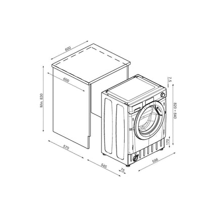 Lave linge séchant hublot CANDY BC4S485M4D8-S