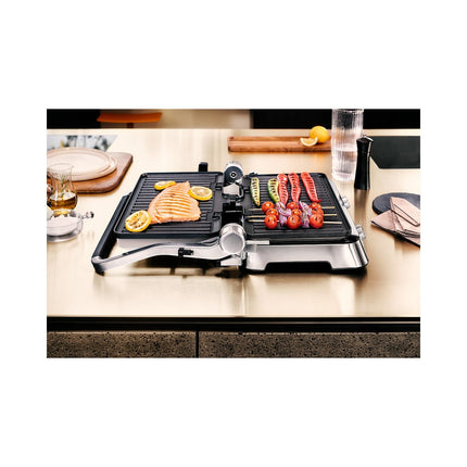Grille-viande BRAUN CG9160 inox 2 zones de cuissson, plaques amovible, sonde, 37x23 cm