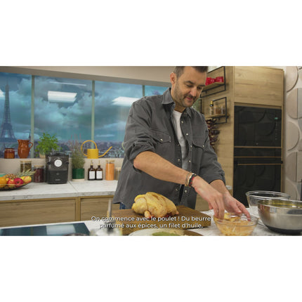 Airfryer PHILIPS NA352/00 Friteuse sans huile double panier Noir/Doré, Série 3000 9L (3+6L)