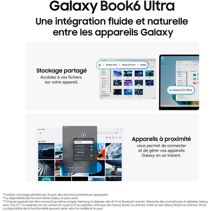Ordinateur portable SAMSUNG Galaxy Book6 Ultra AI 16" Tactile - Intel Core Ultra 7 - Nvidia RTX 5070 - 32 Go RAM - SSD 1 To