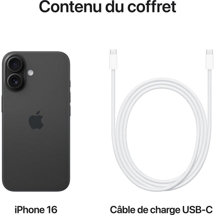 Smartphone APPLE iPhone 16 Noir 128Go Reconditionné