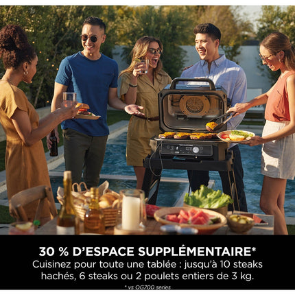 Barbecue électrique NINJA OG901EU Woodfire pro connect à poser, 44.5x26.5 cm