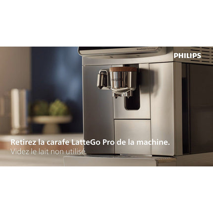 Expresso Broyeur PHILIPS Café Aromis EP8757/20 cafetière à grain SilentBrew LatteGo Pro Blanche