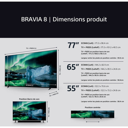 TV OLED SONY 55 BRAVIA 8 Acoustic Surface (2025) 55" (139 cm)