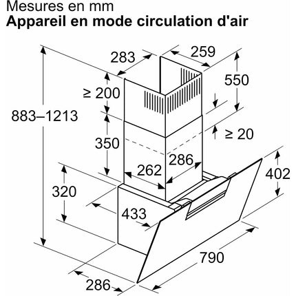 Hotte décorative murale inclinée NEFF D85IFN1S0