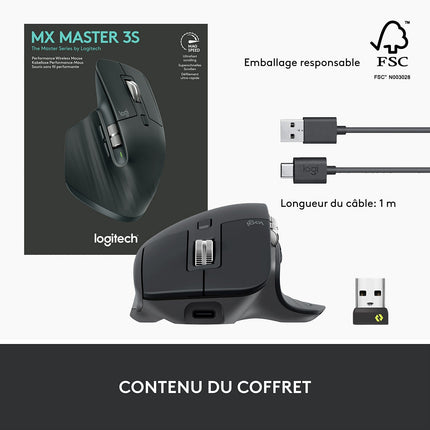 Souris sans fil LOGITECH MX Master 3s Graphite Ergonomique