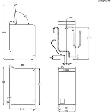 Lave linge top AEG LTR8C7313DS