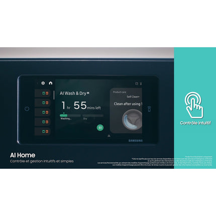 Lave linge séchant hublot SAMSUNG WD18DB8995BZT2 Bespoke AI Combo