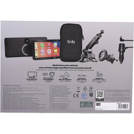 Fixation TNB Ecran sans fil CarPlay & Android Noir