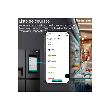Réfrigérateur Américain HISENSE RS9P628GPFE smart screen