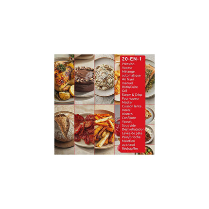 Cookeo MOULINEX Multicuiseur Airfryer Cookeo Infinity avec pale Noir CE9828F0 20 modes de cuisson, 6,5 L