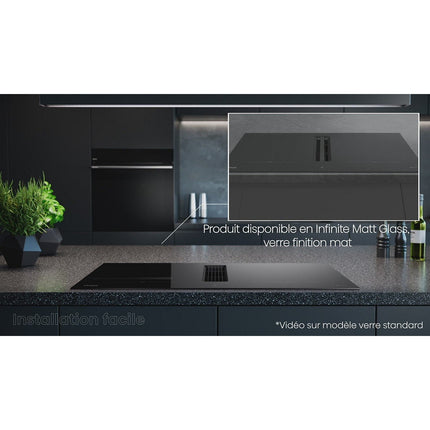 Plaque induction aspirante HISENSE HEH8443BSRWF InfiniteMattGlass