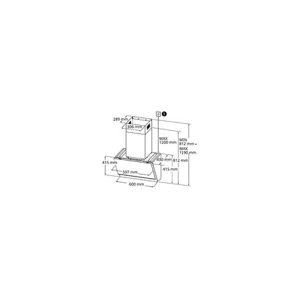 Hotte décorative murale inclinée LG HCEZ2428B ThinQ