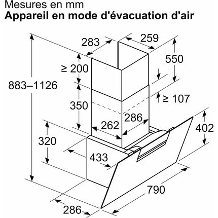 Hotte décorative murale inclinée NEFF D85IFN1S0