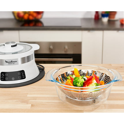 Cuiseur MOULINEX VJ504010R steam up blanc inox 8 programmes automatiques Reconditionné