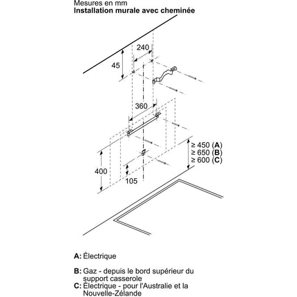 Hotte décorative murale inclinée SIEMENS LC91KLT60