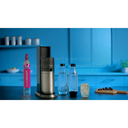 Machine à soda SODASTREAM DUO Noire Pack 2 carafes + 2 bouteilles