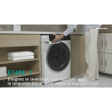 Lave linge séchant hublot HISENSE WD3S8043BW3 PureJetWash