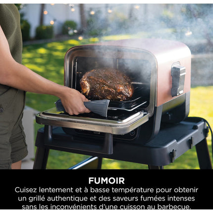 Four à pizza électrique NINJA Woodfire OO101EU orange inox, 1 pizza 30 cm, préchauffage 15 min, jusqu'à 370°C