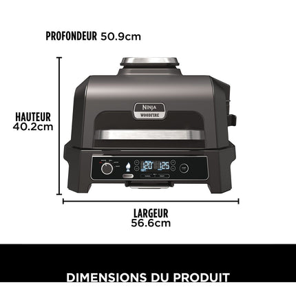 Barbecue électrique NINJA Woodfire OG850EU Pro XL 50x40 cm